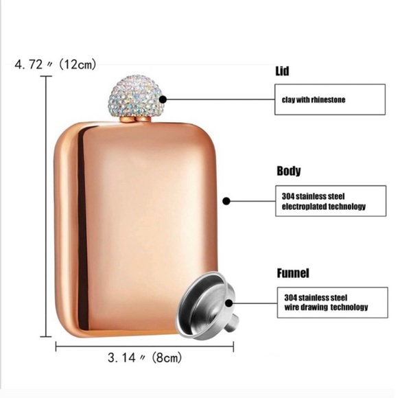 Rose Gold Hillside Flask - Picture 3 of 5